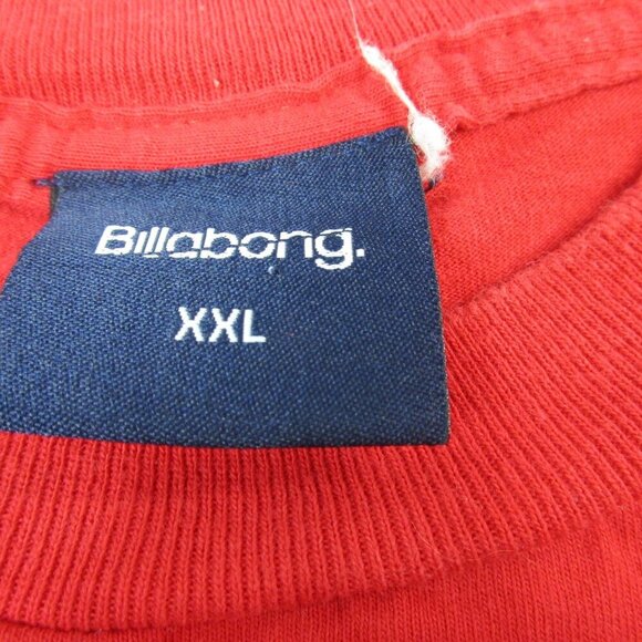 Billabong Shirt Mens 2XL Red Long Sleeve Spellout Logo Crew Neck Pullover Tee - Picture 6 of 11